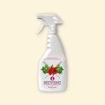 Spray nettoyant pour plancha Verycook, bouteille blanche avec gâchette et étiquette illustrée de piments rouges et feuilles vertes.