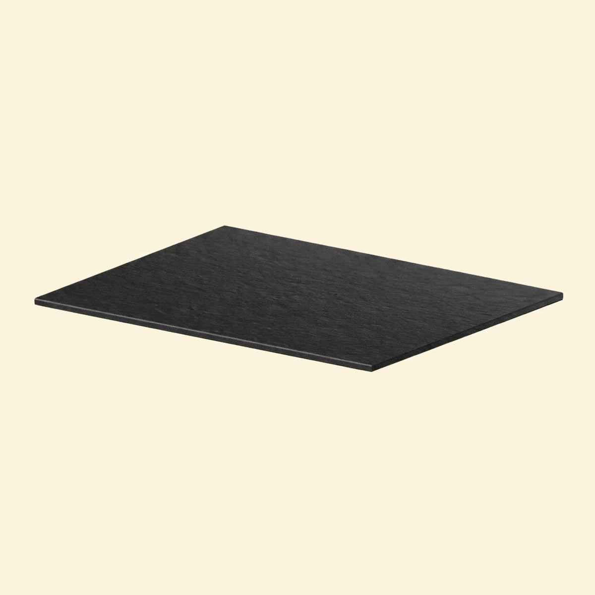 Klassische Arbeitsplatte aus schwarzer Keramik für die Outdoor-Küche Pilotis Vivaplancha.\n::visuel:noir