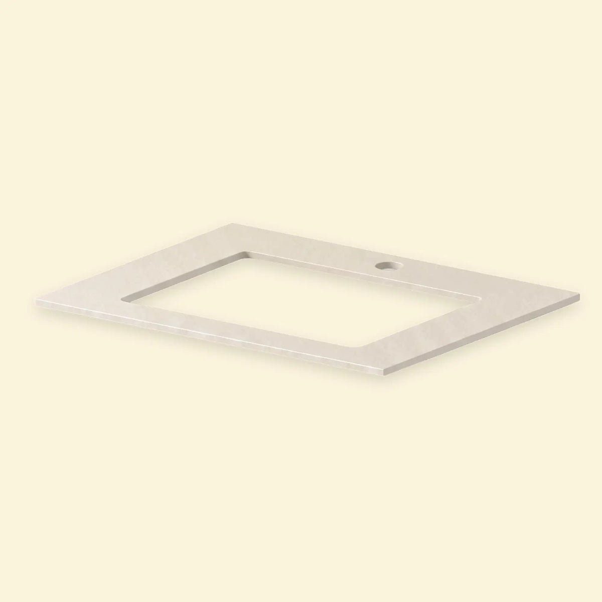 Cremeweiße Keramik-Arbeitsplatte mit Ausschnitt für Spüle und Armatur Pilotis
::visuel:creme