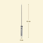 Brochette en inox Vivaplancha avec dimensions de l'ustensile.